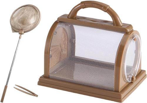 Insectenverzamelaar - Observatiebox - Draagbaar - Insectenverzamelaarset - Lichtgewicht en gebruiksvriendelijk - Educatief buitenspeelgoed voor kinderen van 7 tot 14 jaar - Geschikt voor tuinieren, wandelen en kamperen - Bruin