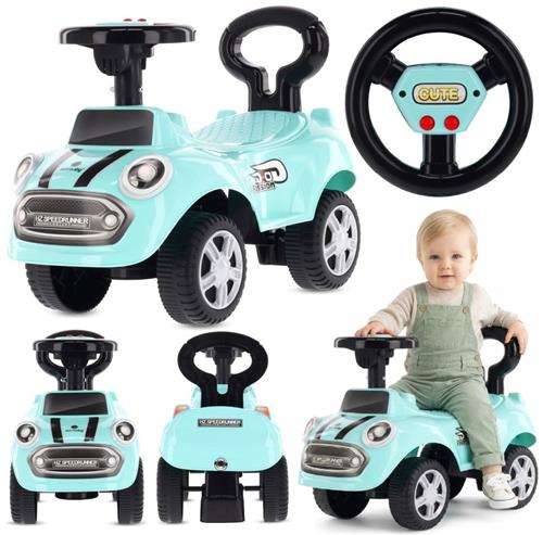 sun baby Loopauto vanaf 1 jaar, auto voor babys, indoor kinderauto met geluiden, grote kunststof wielen, Kantelbeveiliging, beperkt draaivermogen - Salie