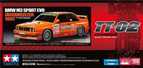 58760 1:10 RC BMW M3 Sport Evo JÃ¤germeister 1992 TT-02 bouwpakket