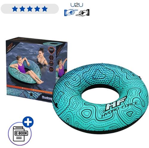 Bestway Zwemband 36401 Blue 106 cm - Opblaasbare Zwemring Met Handgrepen Voor Volwassenen En Kinderen Vanaf 12 Jaar Voor Zwembad Strand En Vakantie Van Duurzaam PVC Inclusief Reparatiepatch Met Ebook