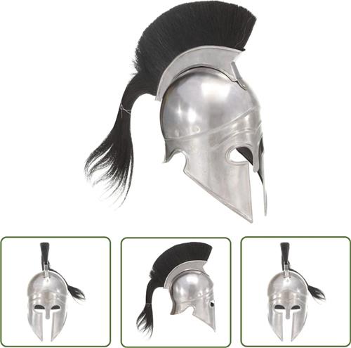 vidaXL Grieks - Soldatenhelm - Soldatenhelm Grieks replica LARP staal zilverkleurig - Replica - Larp - Steel