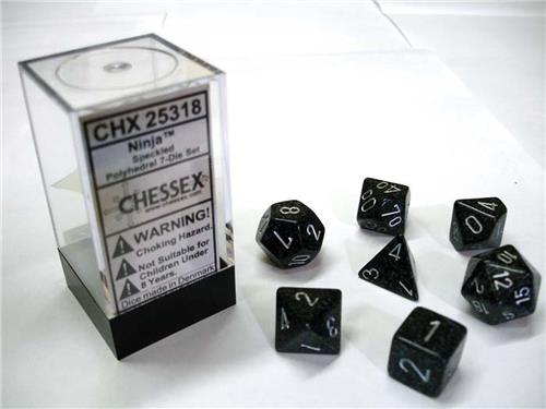 Polydice 7 Dobbelstenenset Ninja Speckled