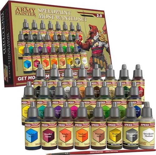 Speedpaint Most Wanted Set 2.0 - Acrylverf Set Uitgebreid Met 24 Flesjes 18ml Kleurenspectrum Van De Speedpaint Starterset - inclusief 1 Basislaag Kwast voor Miniatuur Model Verf