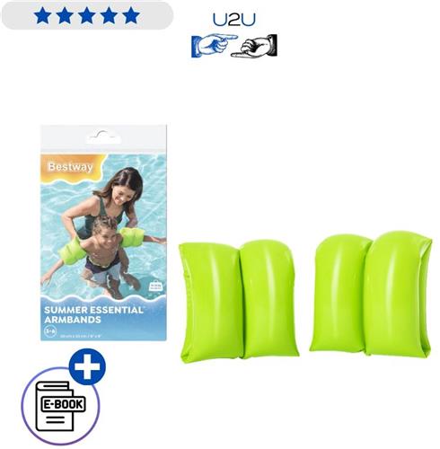 Bestway Zwembandjes Groen 32005 20 cm - Speelgoed 3 jaar Opblaasbare Zwemvleugels Met Vlinder Design Voor Kinderen Zwemhulp Met 2 Luchtkamers Veiligheidsventielen Met Ebook
