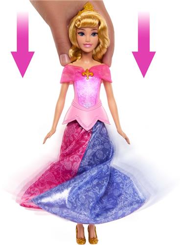 Disney Prinses Aurora's roze jurk wordt blauw Modepop