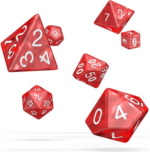 Dobbelstenen RPG Set Marmer Rood (7)