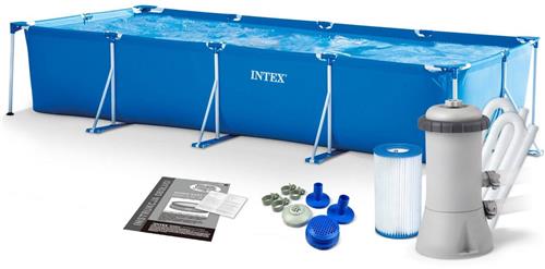 Intex - Stalen Frame Zwembad - 450 x 220 x 84 cm - 3-Laags PVC - Anticorrosief