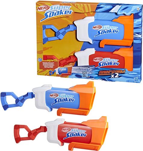 Nerf Super Soaker Rainstorm  Blauw of Rood  Waterblaster (650 ml)  2 Stuks