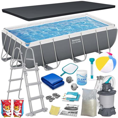 Bestway 56442 Serie - Tuinframe Zwembad - 404x201x100 cm - Pomp Inclusief - Complete Set