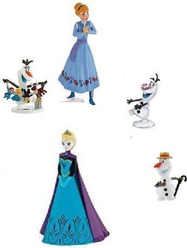 Frozen speelset/taarttoppers - met o.a. Anna en Olaf - 6-10 cm - kunststof - Bullyland