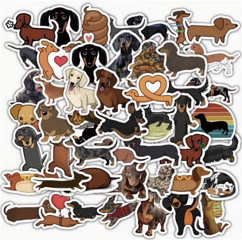 Teckelstickers - Stickers van teckels - 60stuks - Journal stickers - Laptopsticker - Hondenstickers - Grappige stickers van teckels - Tekkel - Dashond - Dachshund - CHPN