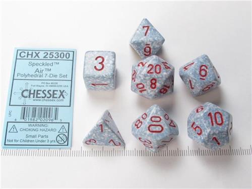 Chessex dobbelstenen set, 7 polydice, Speckled Air