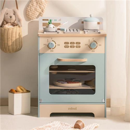 ROBOTIME - ROBUD Blauw speelkeuken voor fantasie - Speelgoedoven voor peuters - Perfect cadeau voor kinderen van 3 jaar
