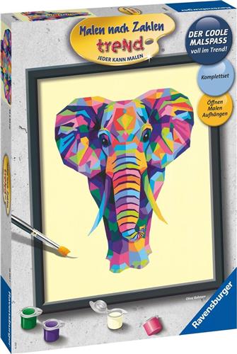 Ravensburger Malen nach Zahlen 28987 - Bunter Elefant - ab 12 Jahren