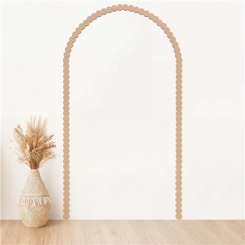 Deurkozijndecoratie - Decoratieve houten sierlijst - Met kraalrand - Voorgesneden - 92 x 153 cm - Doe-het-zelf - Decoratieve sierlijst - Geschikt voor muren, kasten, planken, ramen en deurkozijnen - Natuurlijke houtkleur