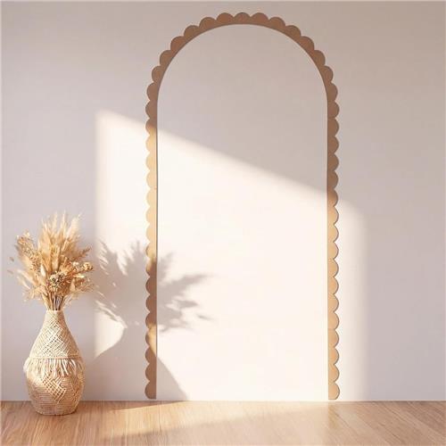Waaiervormige houten latjes - Decoratieve houten latjes - Ongeverfd - Waaiervormige decoratieve houten sierlijst - 153 x 92 cm - DIY - Geschikt voor decoratieve wandpanelen, kasten, planken, ramen en deurkozijnen - Natuurlijke houtkleur