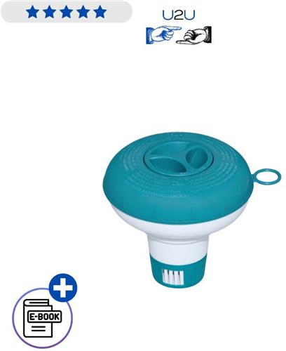 Bestway 58210 Chloordrijver Klein 12,5 cm Zwembad Chemie Dispenser Tablethouder Doseerdrijver Voor Chloor en Bromine Zwembadonderhoud Waterzuivering Met Ebook