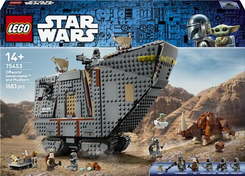 LEGOÂ® Star Wars: De Mandalorian Offworld Sandcrawler en Mudhorn - Bouwspeelgoed met Voertuig voor Kinderen - Inclusief 7 Personages - Cadeautip voor Jongens, Meisjes en Fans Vanaf 14 Jaar - 75453