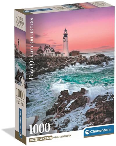 Clementoni legpuzzel 1000 stukjes First Snow at Portland Head compact.