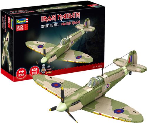 Revell Constructiespeelgoed - 00962 Brick System - Iron Maiden - Supermarine Spitfire Mk.II s High met Uitgewerkt Cockpit Bouwstenen set - 1:18