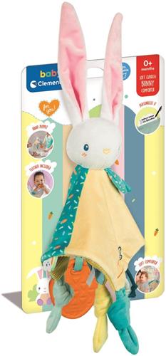 Clementoni - Baby Comforter Konijn - Zachte Knuffeldoek - Sensorisch - Kraamcadeau - Vanaf 0 maanden