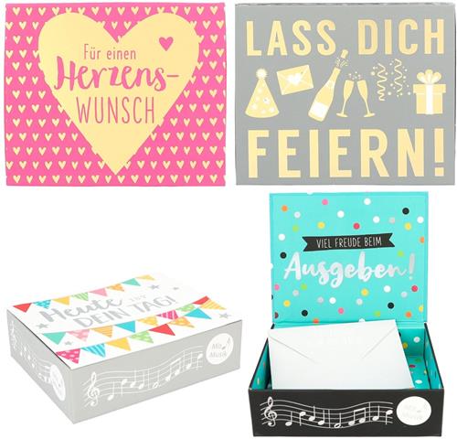 Depesche cadeau soundbox geldgeschenk roze met muziek en envelop.