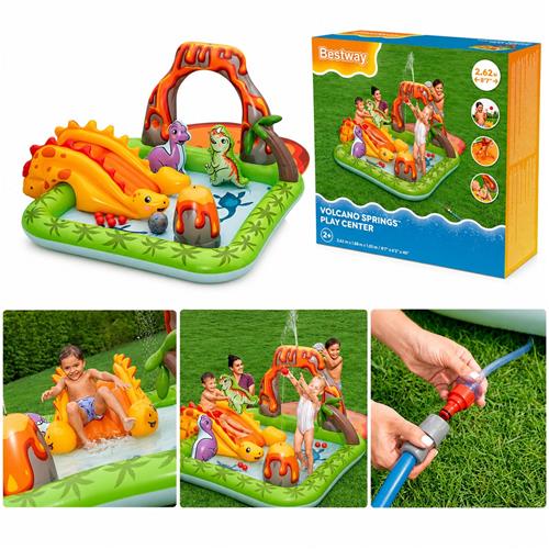 Bestway - Volcano Springs Play Center - Opblaasbaar Speelcentrum - Water - Verkoeling - Creatief - Spel - Kinderen