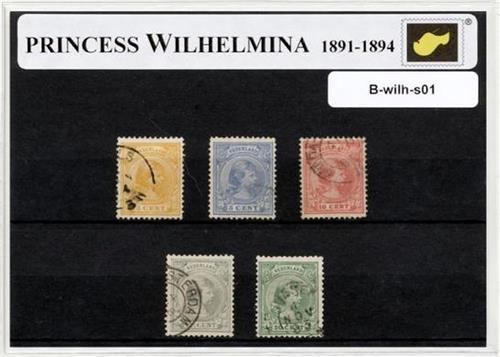 Koningin Wilhelmina 1891-1894  Luxe postzegel pakket (A6 formaat) - collectie van verschillende postzegels van Koningin Wilhelmina  kan als ansichtkaart in een A6 envelop. Authentiek cadeau - kado - koningshuis - oranje - holland - nederland