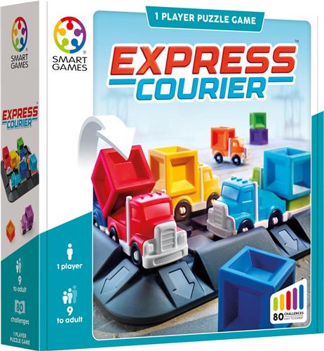 SmartGames Express Courier - Logisch Denkspel - 80 Educatieve Logistieke Uitdagingen - Compact Schuifspel & Solospel - Vanaf 9 Jaar