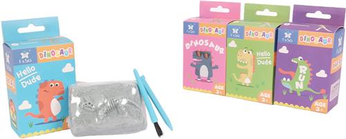 PIA Soft Toys - Set van 6 Opgravingssets dinosaurusskelet - Speelfigurenset