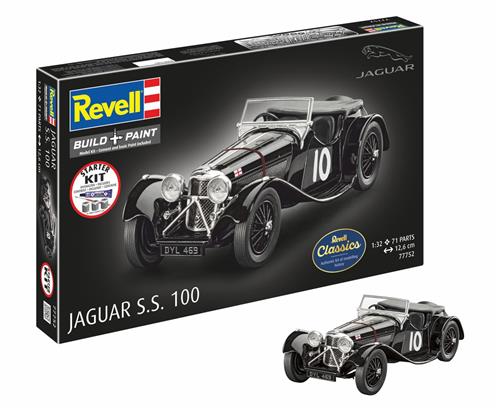 Revell Modelbouwpakket Auto - 77752 Jaguar S.S. 100 - Britse Auto - Starter Kit Plastic - 1:32 - Modelbouw