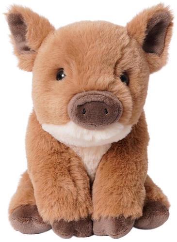 PIA Soft Toys - Pluche Knuffeldier - Zwijn bruin 16 cm