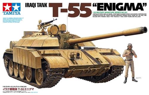 Tamiya Modelbouwpakket Militaire voertuigen - 35324 Iraqi T-55 Enigma en 1 Figuur - Iraakse Gevechtstank Plastic - 1:35 - Modelbouw