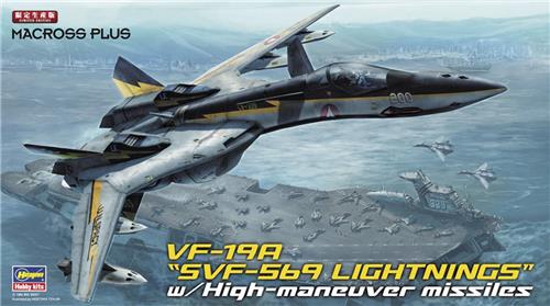 Hasegawa Modelbouwpakket Militaire voertuigen - 65799 Macross Plus VF-19A - SVF-569 Lightnings met High-Maneuver Missiles - Science Fiction Plastic - 1:72 - Modelbouw