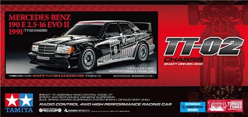 Tamiya Modelbouwpakket Auto - 58752 RC Auto - Mercedes-Benz 190 E 2.5-16 EVO II 1991 KÃ¶nig-Pilsner - TT-02 Chassis RC Plastic - 1:10 - Modelbouw