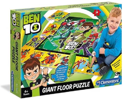Grote vloerpuzzel BEN10 - met electrische pen - 24 grote stukken met opdrachten