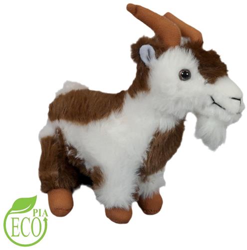PIA Soft Toys - Pluche Knuffeldier - Geit wit/bruin ECO 15 cm