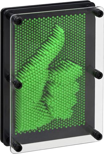 Relaxdays pin art 3D - spijkerspel - gekleurde pinnen - 3D-afdrukken - pinpression - groen