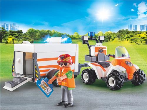 PLAYMOBIL City Life Eerste hulp quad met trailer - 70053