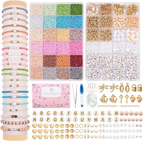 Zelf sieraden maken set - 12.000+ kralen met glazen kralen, letterkralen en accessoires - Complete DIY kralenset voor armbanden, kettingen en oorbellen - Voor kinderen, volwassenen en beginners - Creatief cadeau