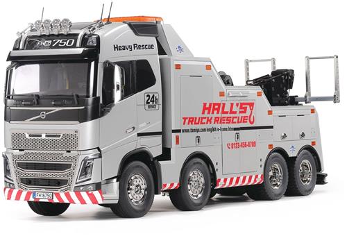 Tamiya Modelbouwpakket Auto - 47528 RC Vrachtwagen - Volvo FH16 Globetrotter 750 8x4 Sleepwagen - Pre-painted RC Plastic - 1:14 - Modelbouw