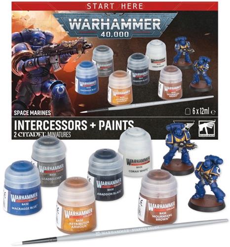 Warhammer 40K 40.000 - Space Marines - Intercessors + Paints Set - 60-11