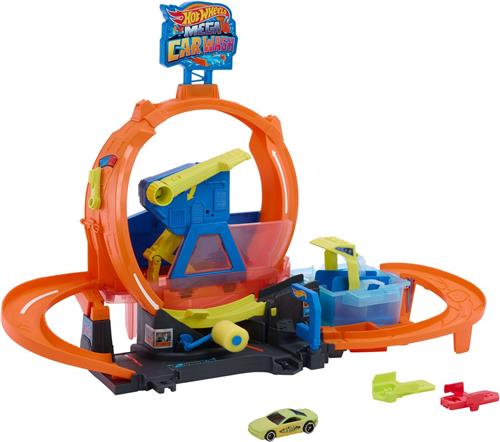 Hot Wheels City Mega Autowasserette met looping - Met 1 Hot Wheels Color Shifters auto met kleurverandering