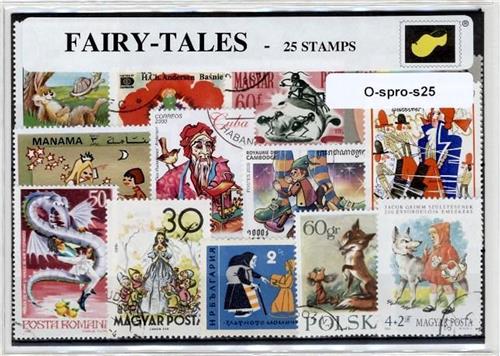 Sprookjes  Luxe postzegel pakket (A6 formaat) : collectie van 25 verschillende postzegels van Sprookjes  kan als ansichtkaart in een A6 envelop - authentiek cadeau - kado - geschenk - kaart - hans christian andersen - sprookjesboek - sprookje