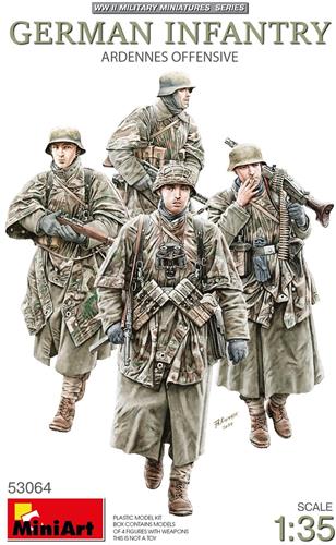 MiniArt Modelbouwpakket Militaire voertuigen - 53064 Duitse Infanterie Ardennenoffensief WWII - 4 Figuren Plastic - 1:35 - Modelbouw