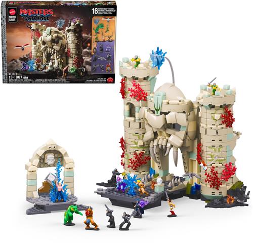 Mattel Brick Shop Masters of the Universe Slag om Kasteel Grayskull, bouwset en speelgoed (867 bouwstenen), voor verzamelaars