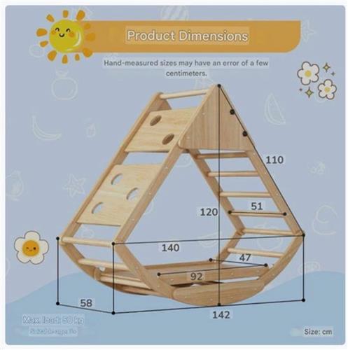 Houten Klimrek  Speelset  Klim- En Speeltoestel  Montessori Speelgoed  Massief Dennenhout  8-in-1 Functioneel  Draagvermogen 50 Kg