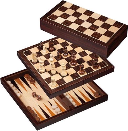 Philos Schaak/Dam/Backgammon Kassette Veld 30 mm, Koningshoogte 63 mm