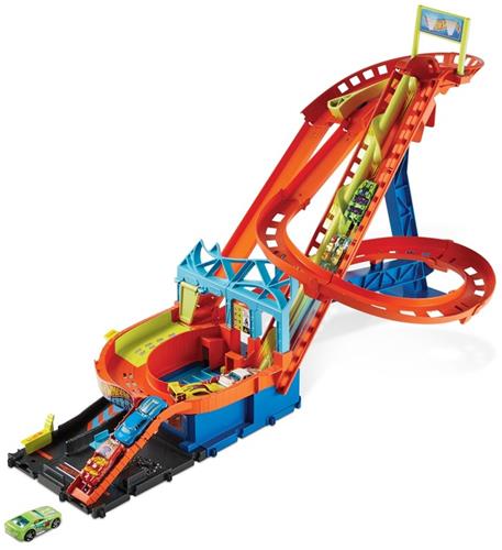 Hot Wheels City - Roller Coaster Rally Racebaan - Inclusief 5 Auto's - Speelgoed vanaf 4 Jaar - Speelgoed Auto - Autootjes - Hotweels - Hotwheels Premium - Baan - Achtbaan