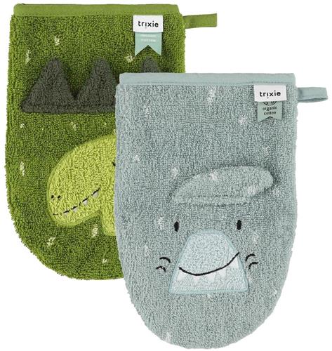 Trixie Washandje 2-pack| Mr. Shark - Mr. Dino